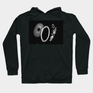 Abstract art with cool lights black white Hoodie